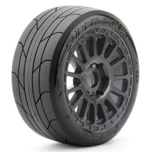Jetko EX Super Sonic 1:8 Slick Belted Tyres on Black Wheels 17mm Hex (2pcs) - JK1504RB
