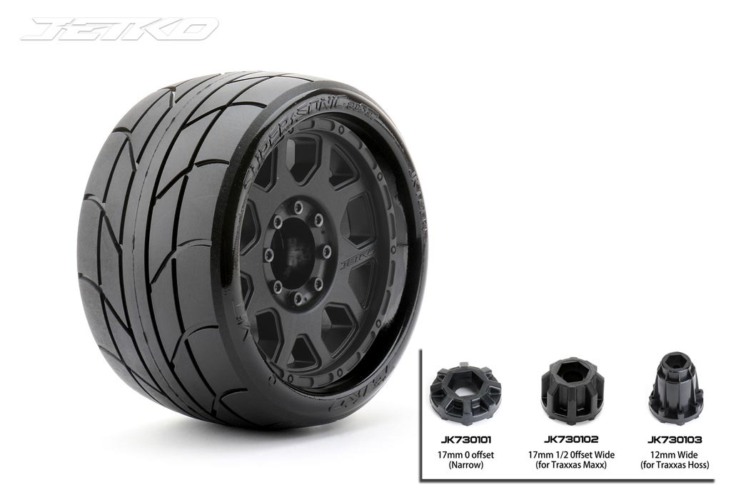 Jetko EX Super Sonic LP Belted 3.8" On-Road Monster Truck Tyres & Wheels – 17mm / TRX17 / TRX12 (2) 2 Jetko EX Super Sonic LP Belted 3.8" On-Road Monster Truck Tyres & Wheels - 17mm / TRX17 / TRX12 (2)
