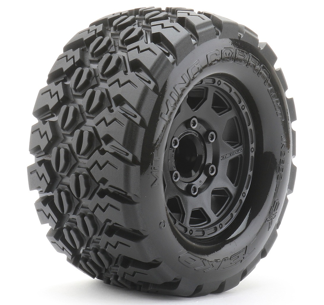 Jetko EX MT King Cobra 2.8" Monster Truck Tyres & Wheels – 12mm / 14mm / 17mm (2) 1 Jetko EX MT King Cobra 2.8" Monster Truck Tyres & Wheels – 12mm / 14mm / 17mm (2)