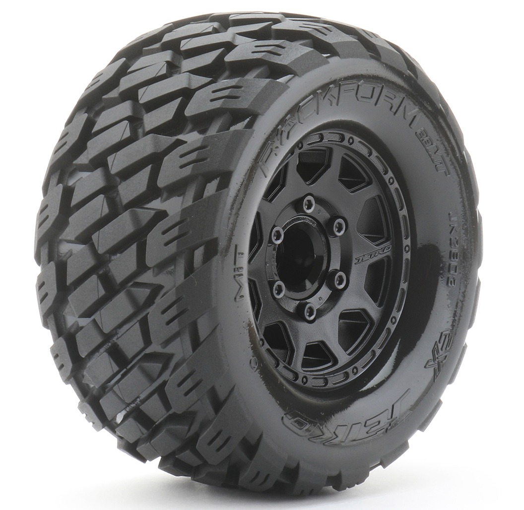 Jetko EX MT Rockform 2.8" Monster Truck Tyres & Wheels – 12mm / 14mm / 17mm (2) 1 Jetko EX MT Rockform 2.8" Monster Truck Tyres & Wheels – 12mm / 14mm / 17mm (2)