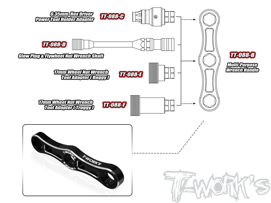 Multi-Purpose Wrench - T-Work's TT-088 2 Multi-Purpose Wrench - T-Work's TT-088