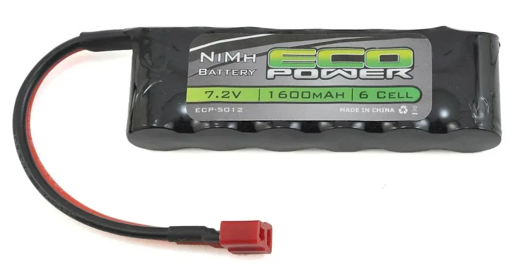 EcoPower SLVR 6-Cell NiMH Flat Battery Pack with T-Style Connector 1 EcoPower SLVR 6-Cell NiMH Flat Battery Pack with T-Style Connector