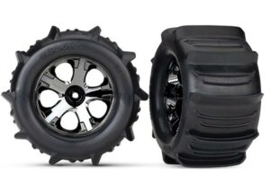Tyres All-Star 2.8" Black Chrome Wheels & Paddle Tires (2) - Traxxas TRX4175