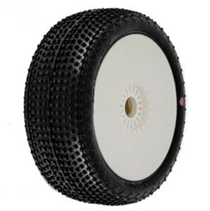 6Mik RAPID 0/18 (2) - 1:8 Buggy pre-glued wheels white rims TUW100018