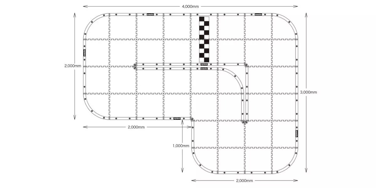 Kyosho Mini-Z Carpet Track 50 Basic Set (40pcs - 50x50) 6 Kyosho Mini-Z Carpet Track 50 Basic Set (40pcs - 50x50)