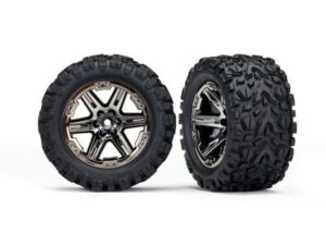Traxxas Tires RXT 2.8" Black Chrome Wheels & Talon EXT Tyres (2) - 6773X