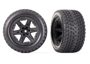 Traxxas Tires RXT 2.8" Black Wheels & Gravix Tyres (2) - 6764