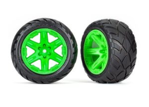 Traxxas Tires RXT 2.8" Green Wheels & Anaconda Tyres (2) - 6775G