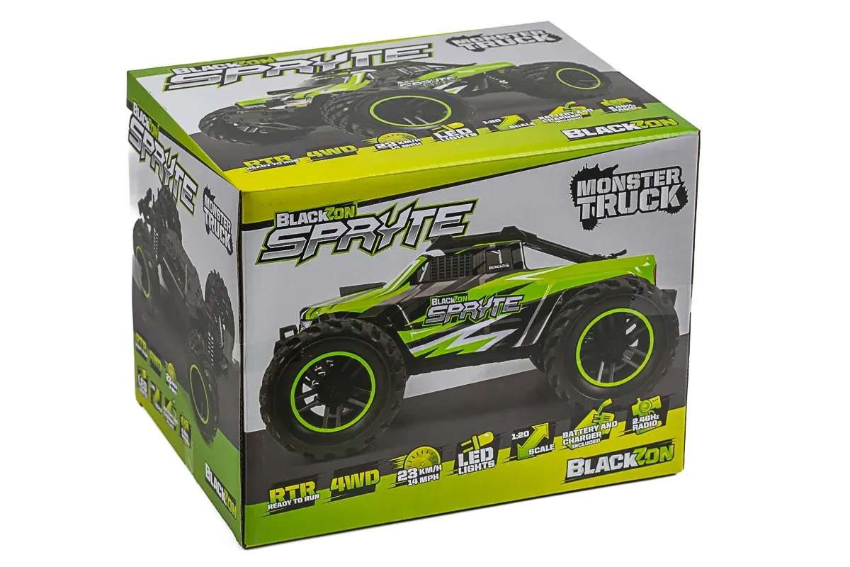 BLACKZON Spryte MT 1/20 4WD Electric Monster Truck - Roheline 2 blackzon-spryte-mt-1-20-4wd-electric-monster-truck-green-2