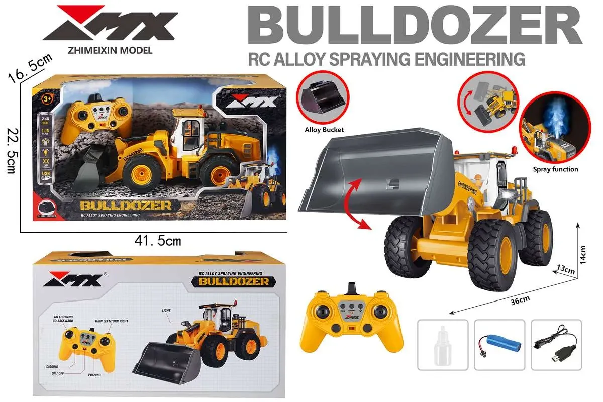 MX R/C Constructions 1:18 RC Bulldozer 2.4GHz 9CH 4 mx-r-c-constructions-1-18-rc-bulldozer-2-4ghz-9ch-4