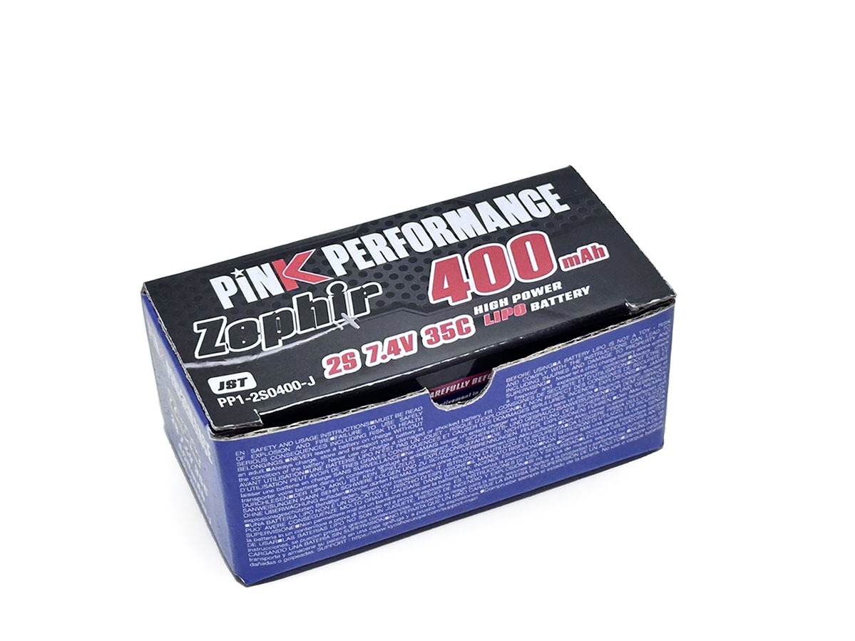 Pink Performance Zephir 400mAh 7.4V 35C 2S LiPo Aku – JST 2 pink-performance-zephir-400mah-74v-35c-2s-lipo-battery-2